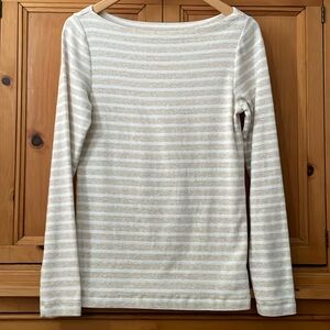 GAP Women's Long Sleeve Striped Tee - Cream and White